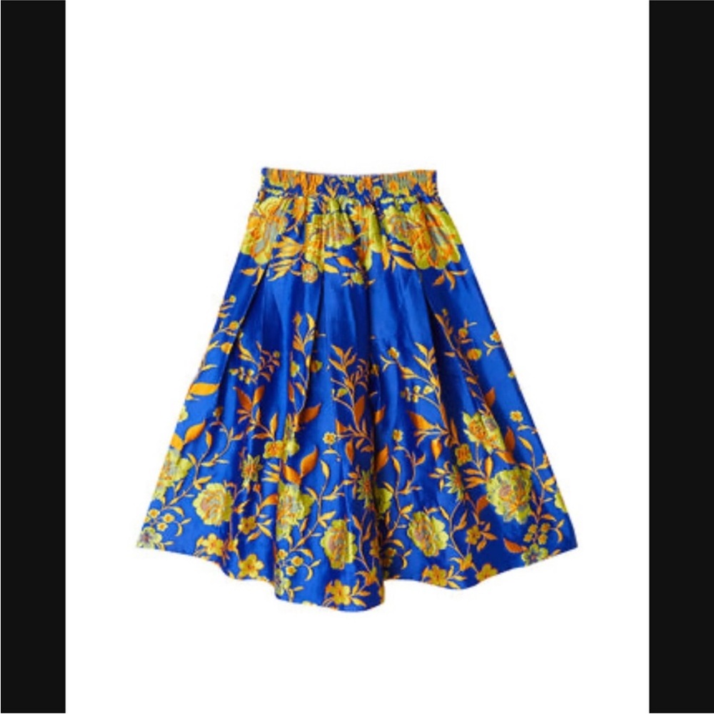 BURU Floral Blue and Yellow Women's Skirt